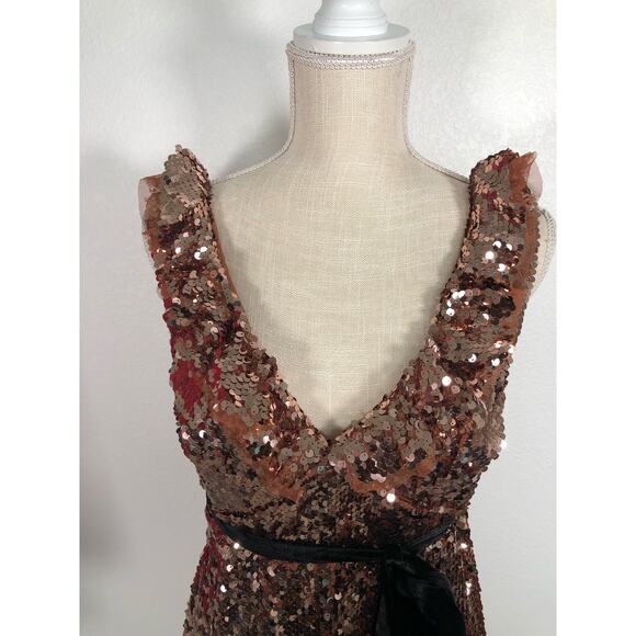 Free People Mini Siren Bronze Sequin Dress - 4 - Picture 3 of 8